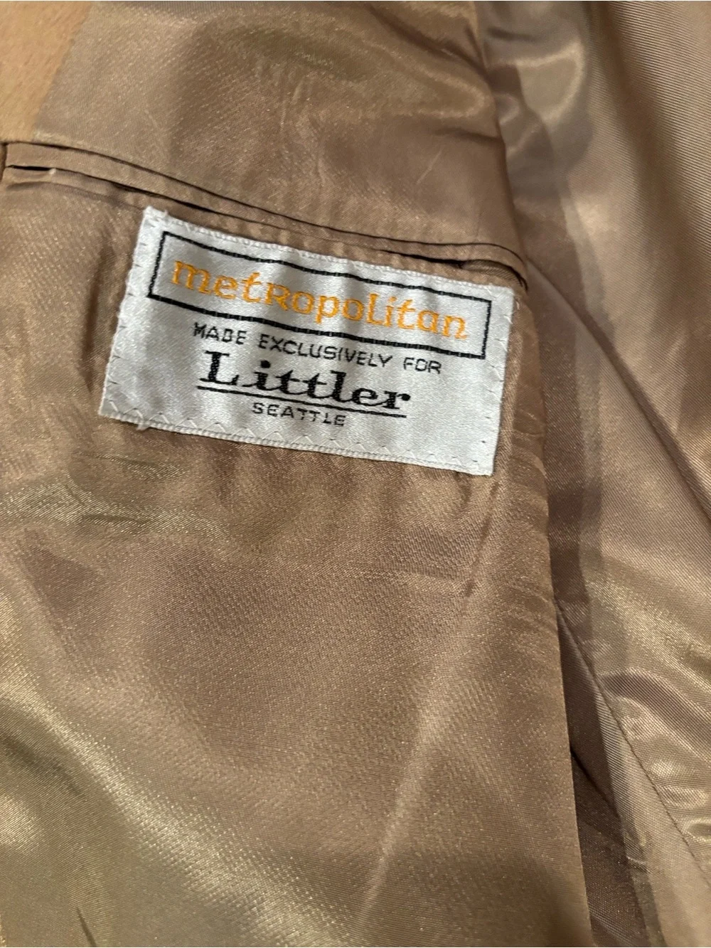 Vintage 1970s Littler Seattle Camel Wool Blazer Sport Coat German Made Flawed